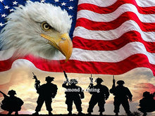 Carica l&#39;immagine nel visualizzatore della Galleria, Huacan Kit di pittura con diamanti 5D completo di bandiera americana ricamo aquila mosaico fattoria decorazioni per la casa regalo fatto a mano