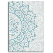 Загрузите изображение в программу просмотра галереи, Синий Серый Мандала Холст Картина Плакат Бохо Цветочный Узор Дзен Настенный Художественный Принт Нейтральный Приглушенный Настенный Декор для Йоги для Гостиной