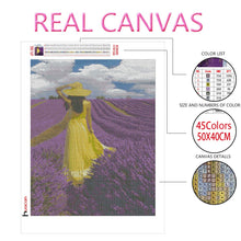 Load image into Gallery viewer, Huacan 5d Diamond Painting Girl New Arrivals Embroidery Lavender Mosaic Cross Stitch Flower Home Decor Diamond Art