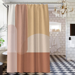 Nordic wind Abstract Art shower curtain waterproof polyester fabric bath curtain Morandi color block curtains for bathroom decor