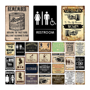 Toilettenschild Plaque Metall Vintage Badezimmer Metallschild Blechschild Wanddekoration für Toilette Badezimmer Toilette