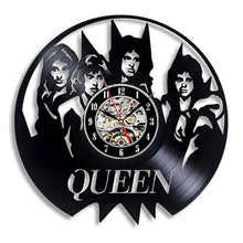 Carica l&#39;immagine nel visualizzatore della Galleria, Orologio da parete Queen Rock Band Design moderno Tema musicale Orologi classici con dischi in vinile Orologio da parete Decorazioni per la casa d&#39;arte Regali per musicisti