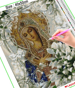 HOMFUN Full Square/Round Drill 5D DIY Diamond Painting &quot;Religious figure&quot; 3D Embroidery Cross Stitch 5D Home Decor A30044