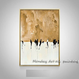 Golden picture Hand painted High Quality Abstract Oil painting Wall Art on Canvas art Abstract gold Oil painting for living room