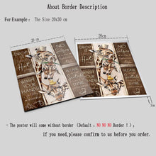 Carica l&#39;immagine nel visualizzatore della Galleria, Regole della toilette Arte della parete Tela Pittura Divertente Bagno Animale Mucca Asino Giraffa Poster e stampe Immagine Bagno Decorazioni per la casa