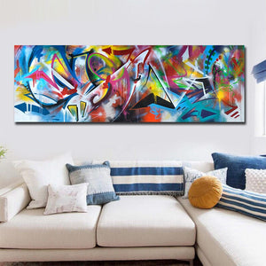 Póster de lienzo de colores abstractos, pintura de arte de pared azul y amarillo, colgante de pared de habitación de dormitorio, impresiones artísticas modernas impresas sin marco