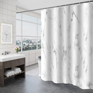 Cortina de ducha impermeable gruesa, a prueba de moho, cortina de baño Simple, cubierta de baño, estampado marmoleado, respetuosa con el medio ambiente