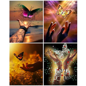 Evershine diamante bordado mariposa punto de cruz cuadrado completo diamante redondo pintura mano diamantes de imitación imágenes artesanías