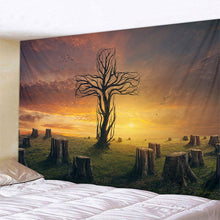 Laden Sie das Bild in den Galerie-Viewer, Schöner natürlicher Wald bedruckter großer Wandteppich mit Meerblick, Hippie-Wandbehang, böhmische Wandteppiche, Mandala-Wanddekoration