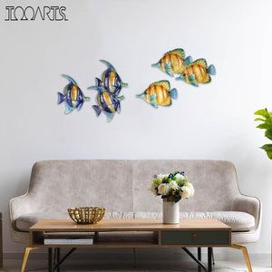 Decorazione da parete con pesci tropicali, decorazione da parete, ornamento creativo, arte da parete, vita marina, adesivi murali per camerette decorative