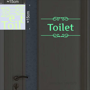 Stickers muraux salle de bain toilette décoration de la maison Stickers muraux amovibles pour autocollant de toilette pâte décorative décor à la maison lueur dans l'obscurité