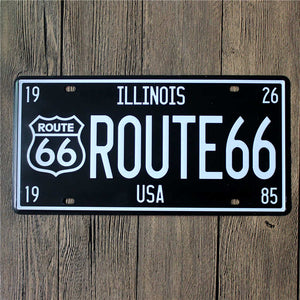 Route 66 Metal Plate Vintage Plaque Cafe Decoration Retro Sign Bar Decorative Art Wall Poster Home Decor 15x30cm