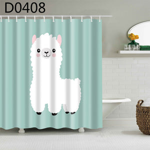 Tenda da bagno con motivo alpaca Tende da doccia impermeabili Tenda da bagno in poliestere con stampa serigrafica per il bagno