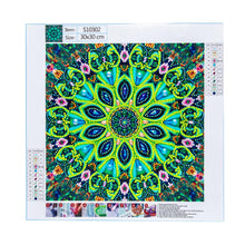 Cargar imagen en el visor de la galería, Pintura de diamante DIY 5D Diamante de imitación de forma especial, Flor de mandala, Juego de pintura de diamante de cristal de diamante parcial