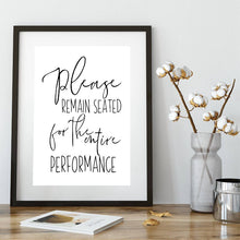 Cargar imagen en el visor de la galería, Cartel divertido de lienzo para baño, impresiones artísticas para pared, disfruta de tu caca, permanece sentado, carteles de baño, decoración de pared para baño CH113