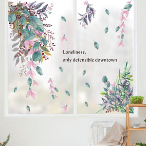Adesivi murali foglie multicolori nordiche per soggiorno camera da letto Decalcomanie murali in vinile ecologiche Murales artistici Poster Decorazioni per la casa