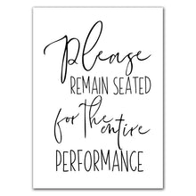 Cargar imagen en el visor de la galería, Cartel divertido de lienzo para baño, impresiones artísticas para pared, disfruta de tu caca, permanece sentado, carteles de baño, decoración de pared para baño CH113