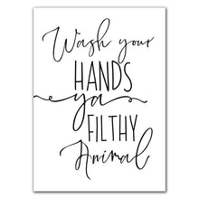 Cargar imagen en el visor de la galería, Cartel divertido de lienzo para baño, impresiones artísticas para pared, disfruta de tu caca, permanece sentado, carteles de baño, decoración de pared para baño CH113