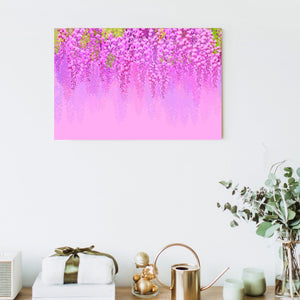 Художественная картина на холсте с фиолетовыми розовыми цветами