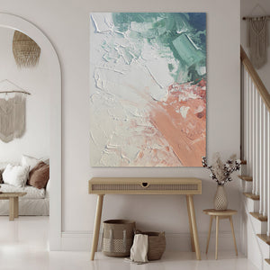 Pintura al óleo moderna y sencilla pintada a mano, estilo wabi-sabi, sala de estar, pasillo, pintura decorativa tridimensional, pintura abstracta grande de lino