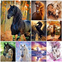 Load image into Gallery viewer, HUACAN Full Square/Round Drill Diamond Painting Kit Horse 5D DIY Diamond Embroidery Animal Needlework Home Decor