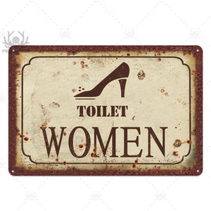 Letrero de baño Putuo, placa de Metal Vintage para baño, carteles de hojalata Retro, placa de arte de pared para el hogar, baño, casa, pintura de hierro