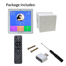 Carica l&#39;immagine nel visualizzatore della Galleria, Smart Home Audio Mini amplificatore Bluetooth senza fili a 2/4 canali Touch Screen da 4 pollici Radio FM Funzione scheda TF AUX nell&#39;amplificatore da parete