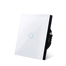 Carica l&#39;immagine nel visualizzatore della Galleria, Interruttore tattile Interruttori a sensore Luce a parete Led 1 via 110v 220v 220 V Pulsante lampada on off Controller Pannello in vetro temperato impermeabile