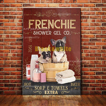 Carica l&#39;immagine nel visualizzatore della Galleria, Targhe in metallo in metallo Bulldog francese Sapone da bagno Bagno Soggiorno Amante dei cani Decorazione della parete della casa Art Poster Decor 8 X 12 pollici