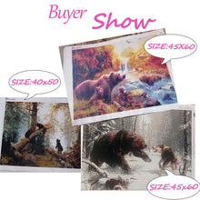 Cargar imagen en el visor de la galería, Bordado de diamantes, Animal Natural, pintura de diamantes cuadrados completos, imágenes de osos, diamantes de imitación, punto de cruz, mosaico de diamantes, decoración del hogar