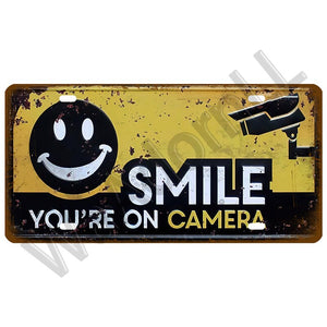 Toile Smile Welcome WIFI Matrícula Tienda Decoración de pared Baños Cartel de chapa Vintage Guía de carretera Cartel de metal Pintura Placas Póster