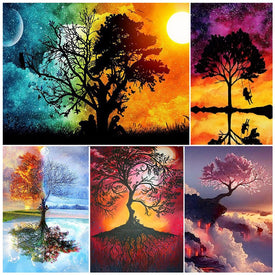XUEQIXIAOZU plein carré/rond 5D diamant peinture paysage arbre de fantaisie broderie point de croix strass mosaïque décor à la maison