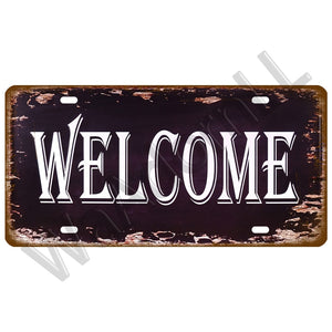 Toile Smile Welcome WIFI License Plate Store Wall Decor Restrooms Tin Sign Vintage Road Guide Metal Sign Painting Plaques Poster