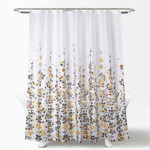 Yellow Tidbits  Bathroom Set With Shower Curtains Small Size  Art Printed Shower Curtain Waterproof Polyester Bath Screen