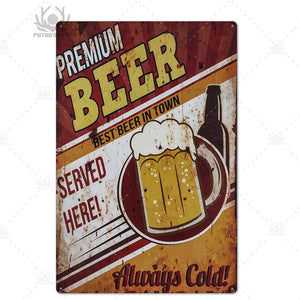 Putuo décor bière rétro étain signe drôle affiche Plaque métal Vintage mur Art Plaque Bar Pub Club homme grotte décorative fer peinture