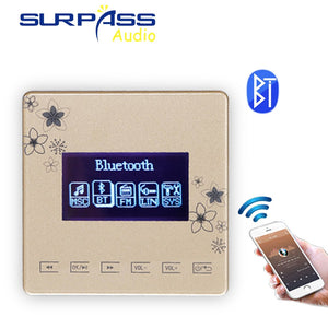 Amplificatore Bluetooth Smart Home Audio Mini in amplificatore da parete Supporto tipo 86 FM Bluetooth USB TF MP3 SURPASS