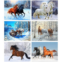 Cargar imagen en el visor de la galería, Evershine 5D diamante pintura caballo punto de cruz animales mosaico bordado conjunto completo invierno diamantes de imitación imágenes decoración hogar