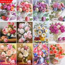 Cargar imagen en el visor de la galería, DIY 5D diamante pintura florero diamante mosaico flor arte DIY Rhinestone bordado punto de cruz Kit decoración del hogar