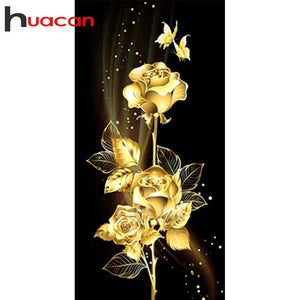 Huacan Diamond Painting 5D DIY Rose Full Square / Round Diamonds Bordado Flor Decoraciones de pared Craft Kit
