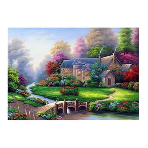 DIY 5D Diamond Painting Full Circle Resin Mosaic Landscape Animal Diamond Embroidery Picture Rhinestone Home Decor Gift