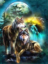 Load image into Gallery viewer, HUACAN Full Square Diamond Painting Wolf Diamond Embroidery Wolves Animals Diamond Mosaic Sale Pictures With Rhinestones