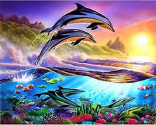 Cargar imagen en el visor de la galería, Pintura de diamante redondo completo Animal Tigre mariposa 5D DIY paisaje diamante bordado punto de cruz Kit hecho a mano regalo decoración del hogar