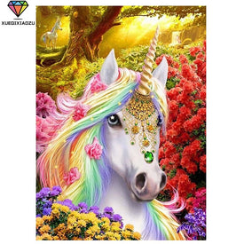 5D DIY cuadrado completo redondo unicornio diamante dibujo punto de cruz Kit Animal diamante bordado mosaico arte decoración del hogar 2022 nuevo