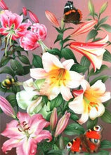 Carica l&#39;immagine nel visualizzatore della Galleria, Pittura diamante rosa fiori pittura di cristallo 5D fai da te completo rotondo paesaggio mosaico ricamo decorazioni per la casa arte della parete