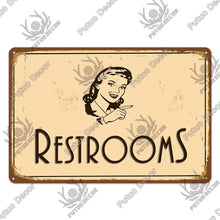Laden Sie das Bild in den Galerie-Viewer, Putuo Decor Restroom Blechschild Vintage Badezimmer Plaque Metall Wandkunst Poster für WC Dekoration Zubehör Eisen Gemälde