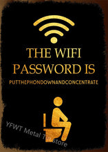 Laden Sie das Bild in den Galerie-Viewer, Frauen Männer Toilette Metallschild Toilette Blechschild Wanddekoration für Man Cave Hotel Pub Bar Eisenmalerei Fress Wifi Metallposter