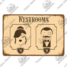 Laden Sie das Bild in den Galerie-Viewer, Putuo Decor Restroom Blechschild Vintage Badezimmer Plaque Metall Wandkunst Poster für WC Dekoration Zubehör Eisen Gemälde