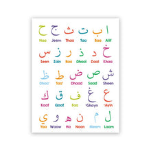 Laden Sie das Bild in den Galerie-Viewer, Arabische islamische Wandkunst auf Leinwand, arabische Buchstaben, Alphabete, Ziffern, Poster, Kinderzimmer, Kinderzimmer, Wandkunst, Dekoration
