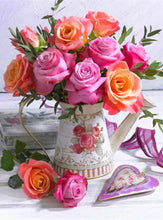 Cargar imagen en el visor de la galería, DIY 5D diamante pintura florero diamante mosaico flor arte DIY Rhinestone bordado punto de cruz Kit decoración del hogar