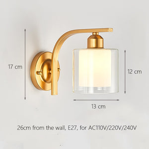 Декоративный светодиодный настенный светильник, железный светильник для ночного чтения, домашняя лестница, винтажный лофт, бра, настенные светильники, стеклянный шар, золотой, черный E27